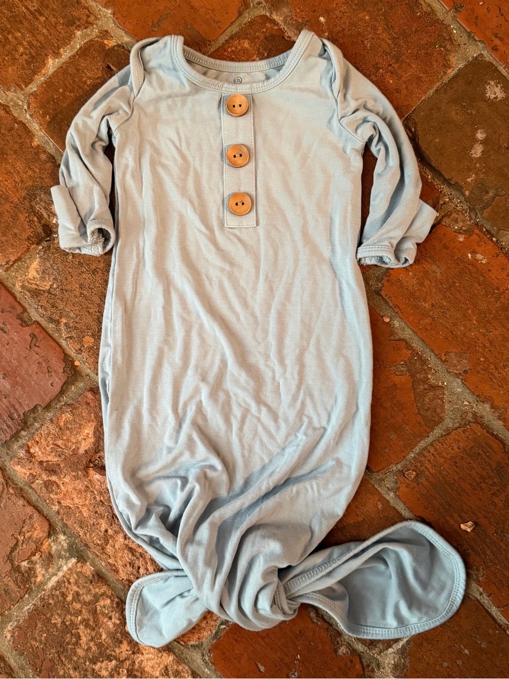 Caden Lane Solid Light Dusty Blue Bamboo Knot Gown, Newborn